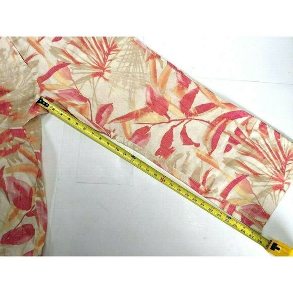 Chico's Tropical 100% Linen Pants Havana Shores Wide leg Multicolor - Picture 6 of 12